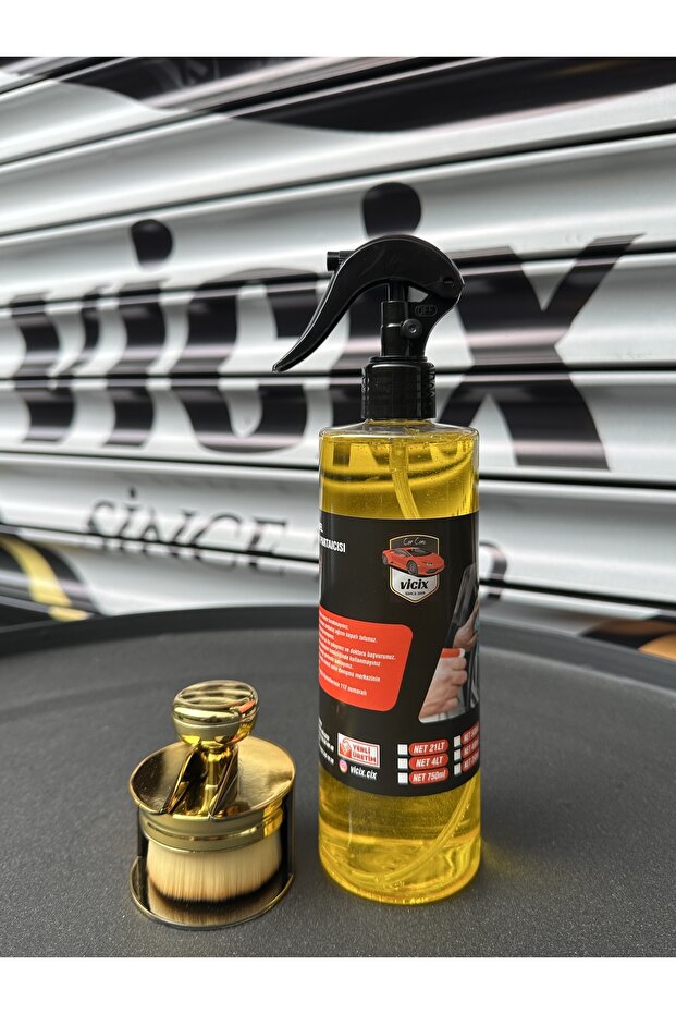 Lastik Parlatma Spreyi 400 ml + Hazneli Lastik Parlatma Fırçası Sarı Gold