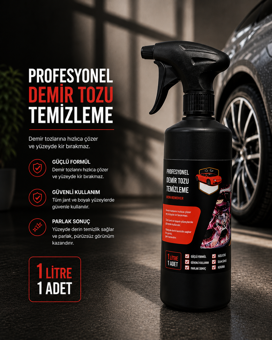 Profesyonel Demir tozu Temizleme 1 Lt 1 Adet