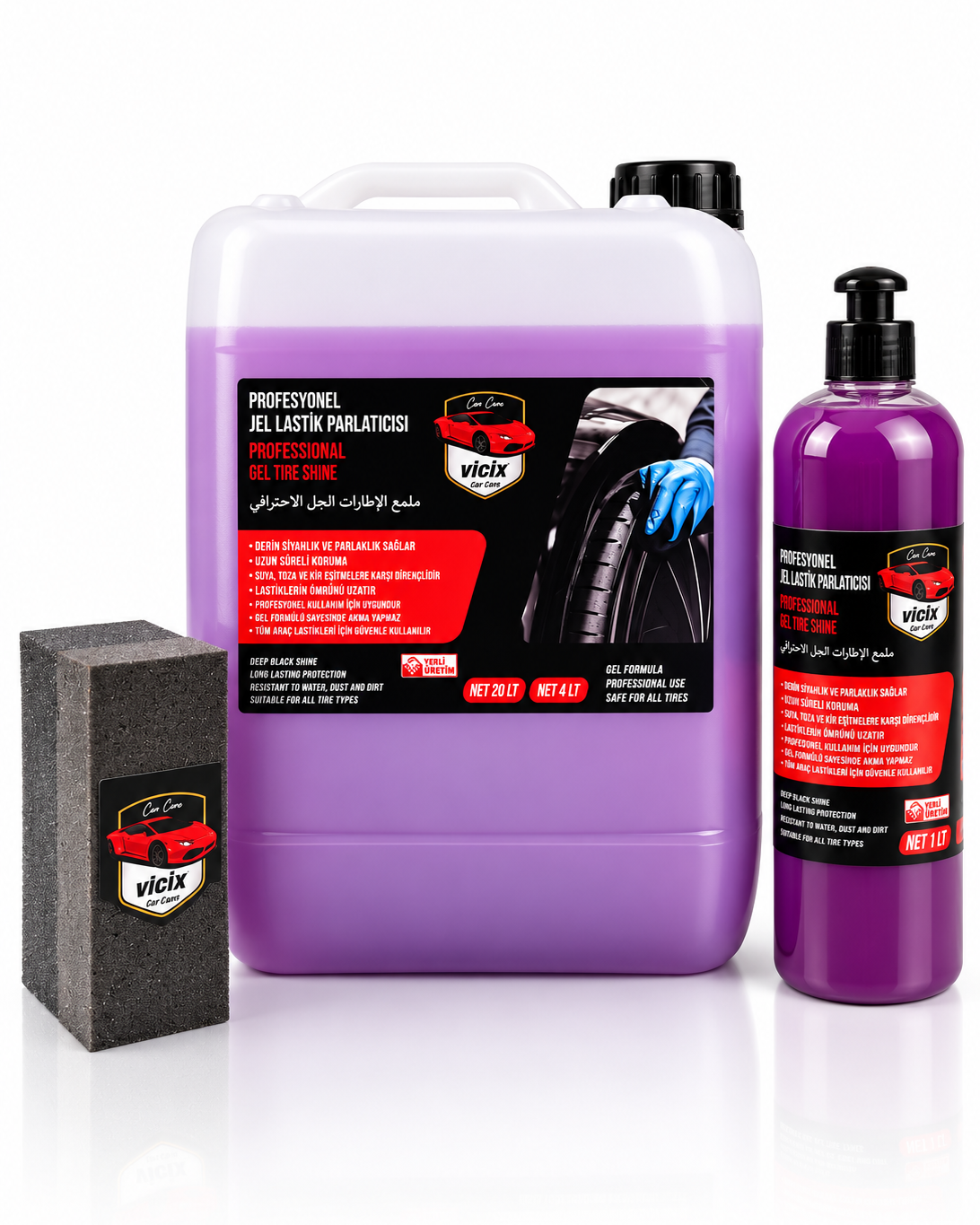 3”lü Lasti̇k Partlama Jel 4lt+lasti̇k Parlatma Jel 400ml+sünger