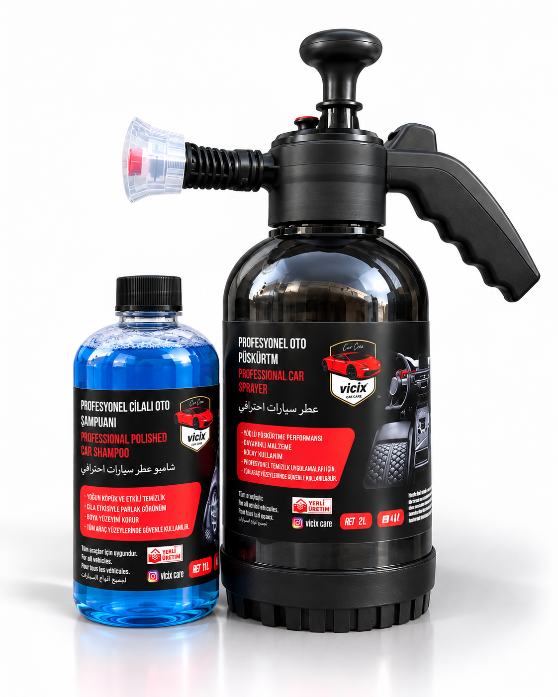 2”li Araç Araba Yıkama Köpük Atan pompa + Cilalı Oto Şampuan 500ml